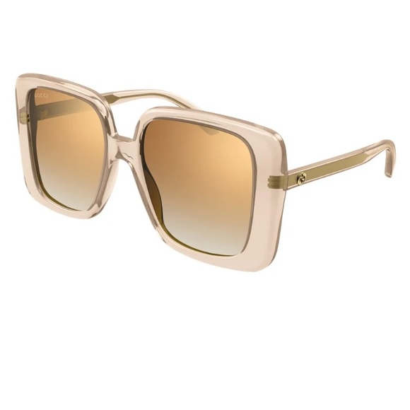 NEW GUCCI SQUARE WOMEN BEIGE GG1314S 005  SUNGLASSES - Picture 5 of 9